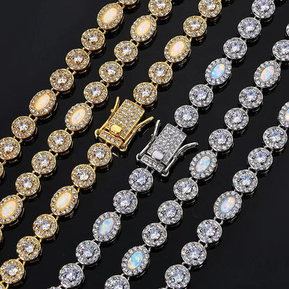 Custom Opal & Zircon Bracelet Hip Hop Jewelry for Men | Caratix - CaratixJewelry