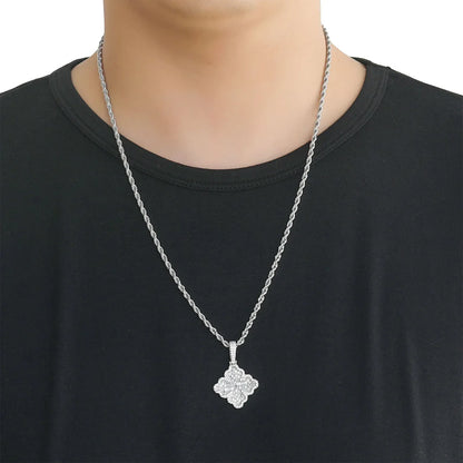 Luxury 5A Zircon Full Iced Clover Pendant | Sweet Niche Women's Hip Hop Bling Necklace | Caratix - CaratixJewelry