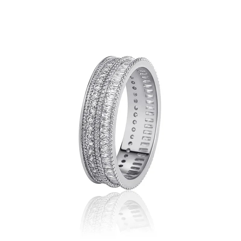 Unisex Iced Out Hip Hop Ring | Full Zirconia Fashion Band | Caratix