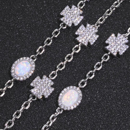 Custom Opal Cross Necklace | Light Luxury Bling Jewelry | Men's Hip Hop Pendant | Caratix - CaratixJewelry