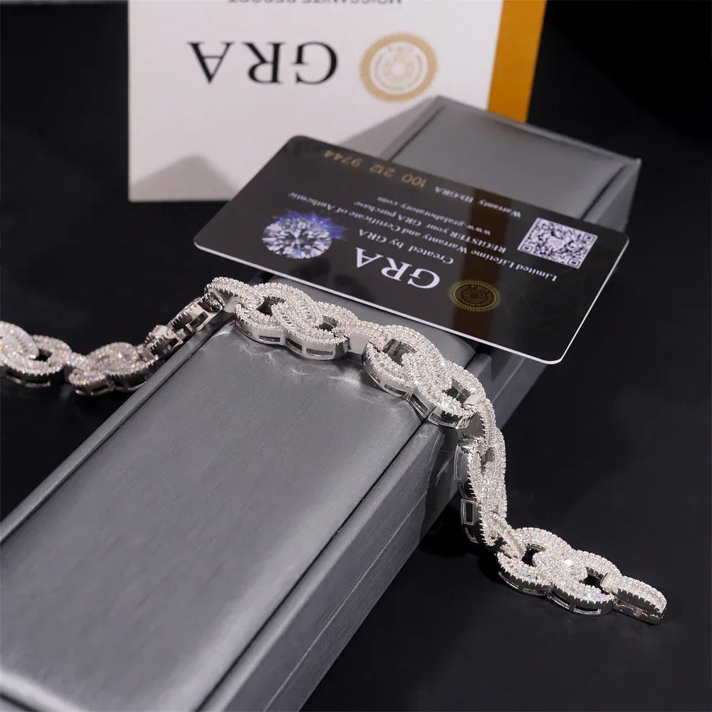 2025 Figure-8 Moissanite Bracelet – S925 Sterling Silver Iced-Out Hip Hop Men’s Streetwear Jewelry - CaratixJewelry