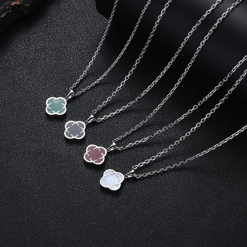 Minimal Floral Charm Pendant Necklace Stainless Steel for Women | Caratix Jewelry - CaratixJewelry
