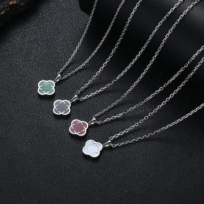 Minimal Floral Charm Pendant Necklace Stainless Steel for Women | Caratix Jewelry - CaratixJewelry