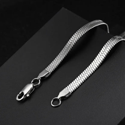 Custom ASAP Rocky Style Flat Snake Blade Chain | Stainless Steel Hip Hop Jewelry | Caratix - CaratixJewelry