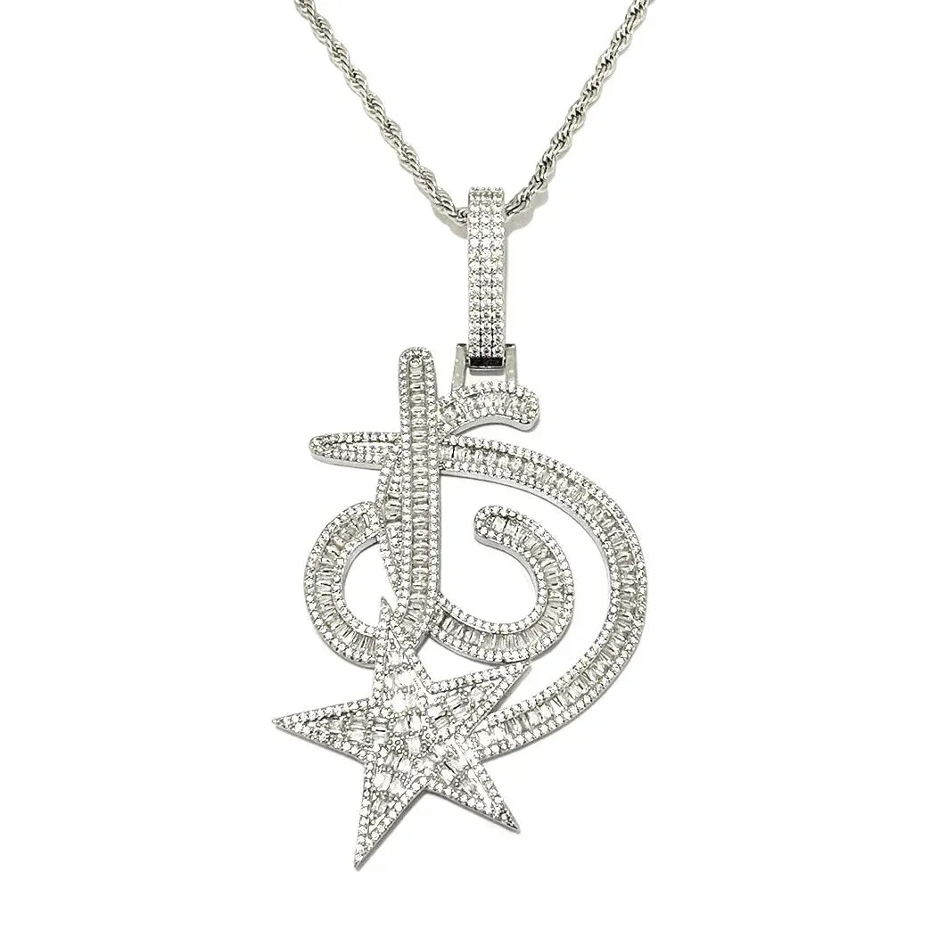 Iced Out 3D Star Pendant | Men's Real Copper CZ Necklace - CaratixJewelry