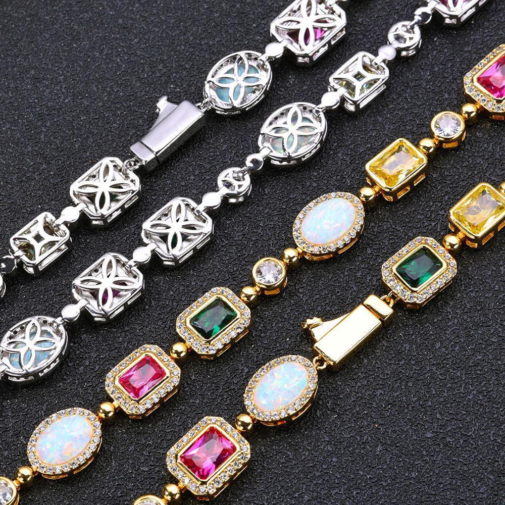 Custom Colored Gemstones Necklace Hip Hop Jewelry for Men & Women | Caratix Jewelry - CaratixJewelry