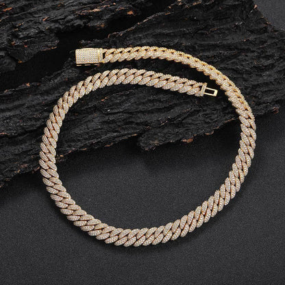 10mm Bubble Cuban Link Moissanite Chain for Men – S925 Sterling Silver Luxury Hip Hop Necklace - CaratixJewelry