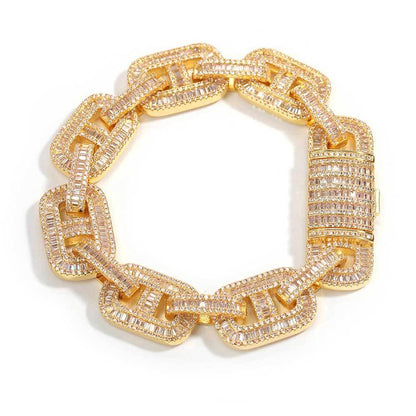 Iced-Out Pig Nose Cuban Link Bracelet with Zircon Hip Hop Jewelry - CaratixJewelry