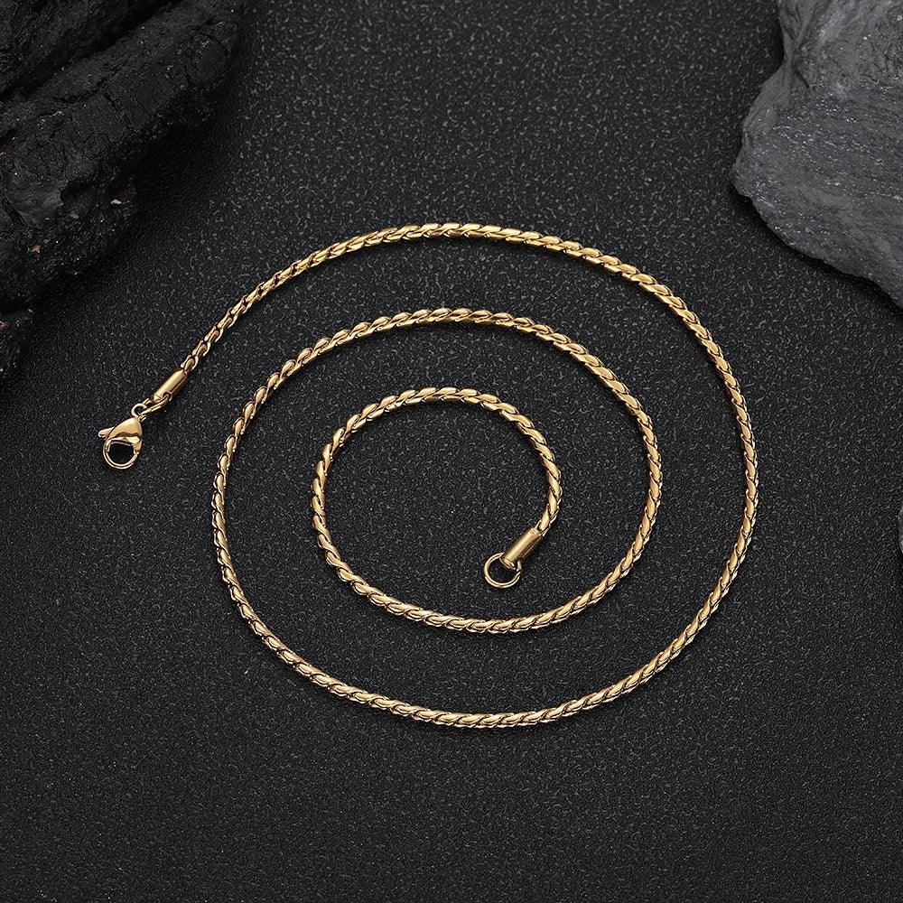 Stainless Steel Snake Chain Minimal Rapper Chain Necklace for Men | Caratix Jewelry - CaratixJewelry