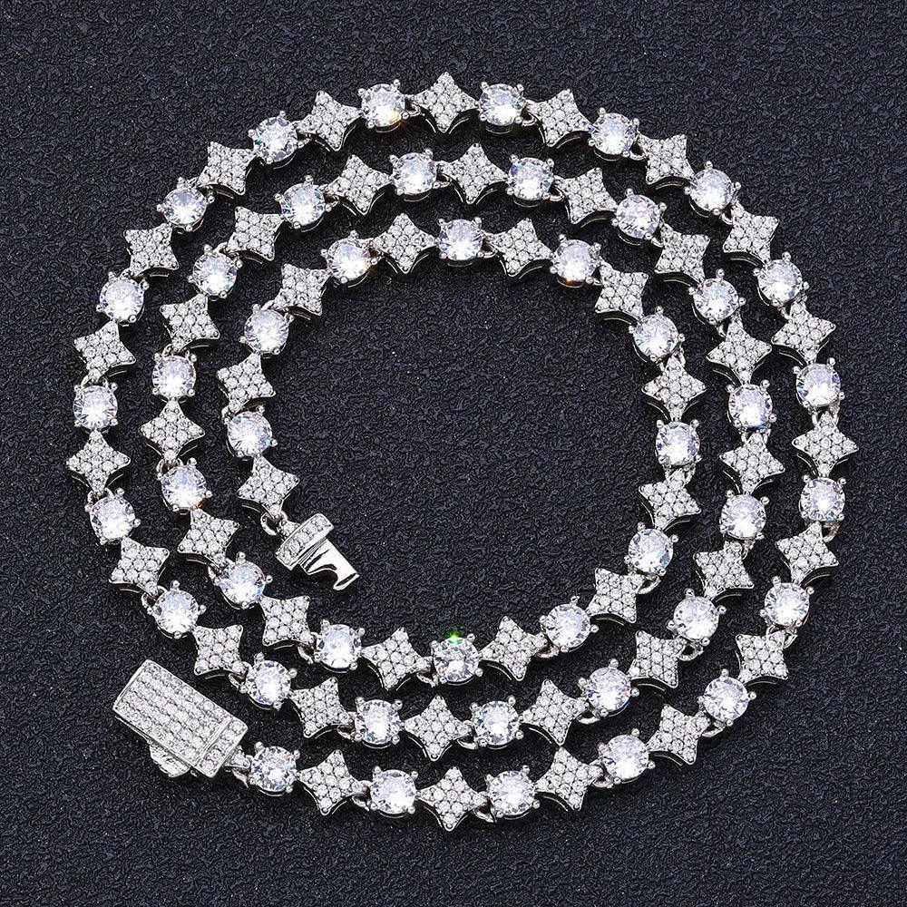 6mm Star Zircon Tennis Chain Hip Hop Necklace for Men | Caratix Jewelry - CaratixJewelry