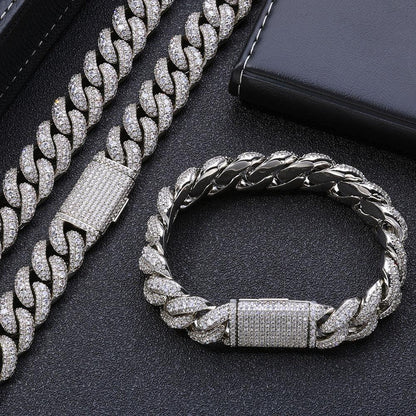 Bubble Iced-Out Cuban Link Bracelet with Zircon Stones - CaratixJewelry