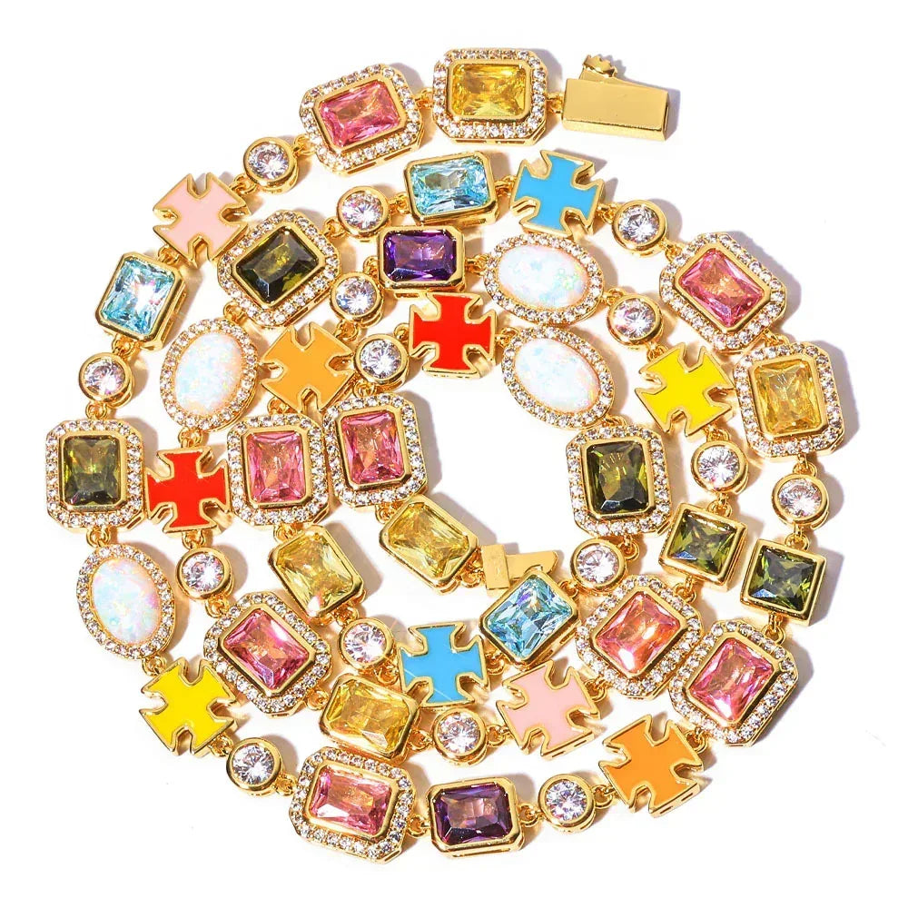 Rapper Iced Out Chain Zircon Opal Hip Hop Jewelry Necklace for Men | Caratix Jewelry - CaratixJewelry