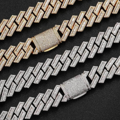 18mm Iced Out Cut Cuban Chain Zircon Necklace for Men | Caratix Jewelry - CaratixJewelry