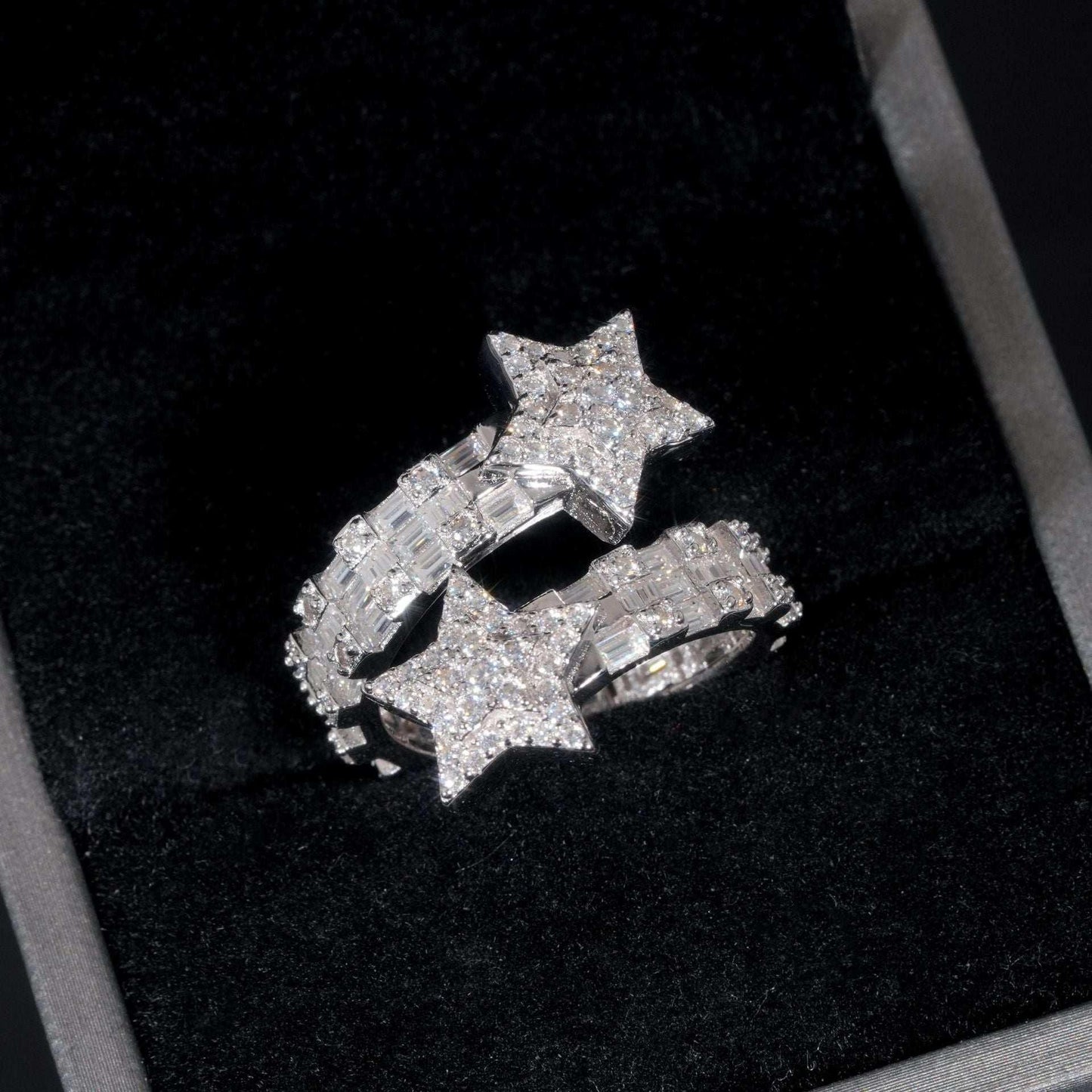 Moissanite Star Men’s Ring | S925 Silver Full Iced Out Hip Hop Jewelry - CaratixJewelry