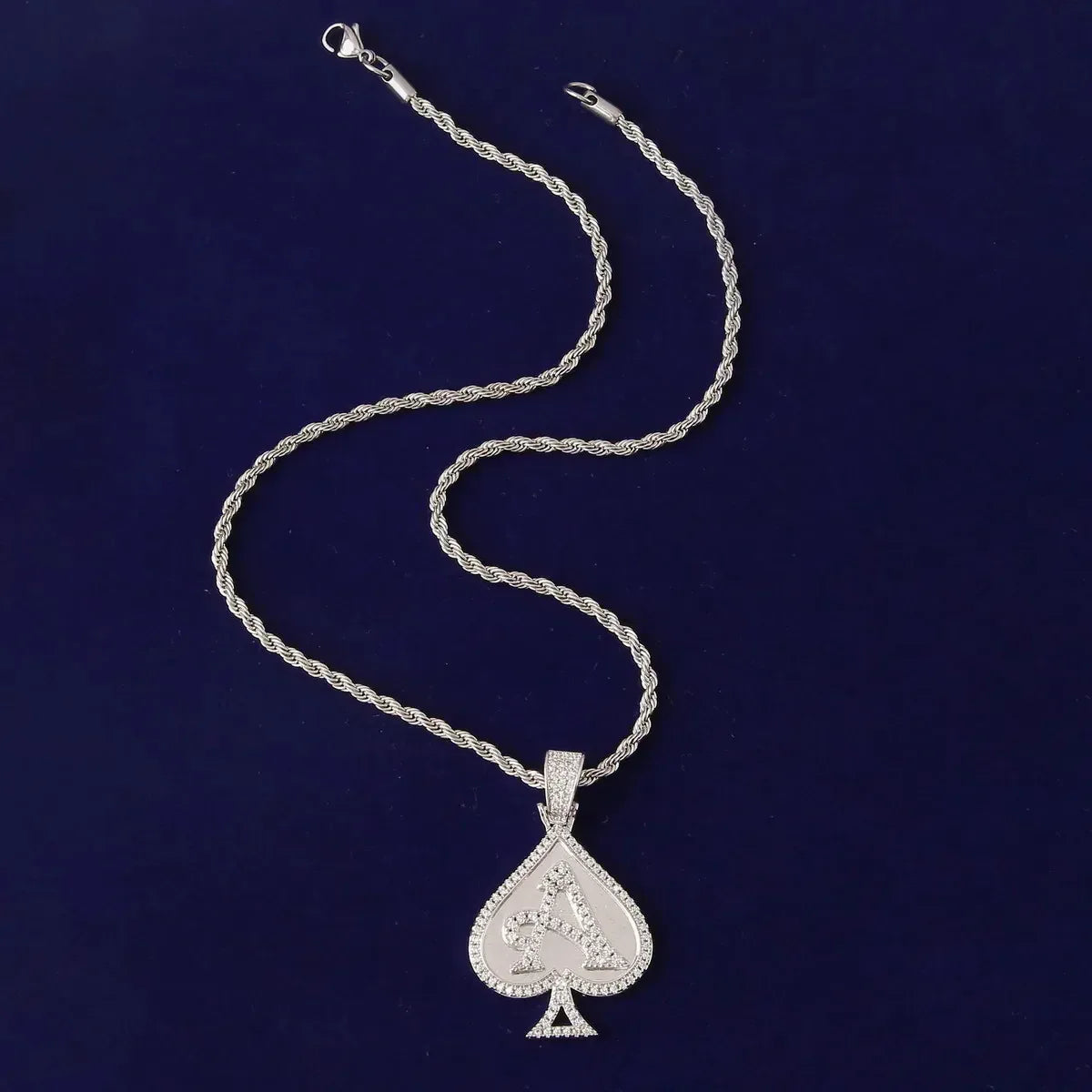 Men's Poker Necklace | Premium Copper CZ Casino Jewelry Caratix - CaratixJewelry
