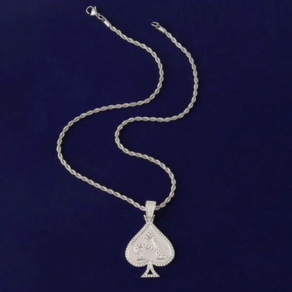 Men's Poker Necklace | Premium Copper CZ Casino Jewelry Caratix - CaratixJewelry