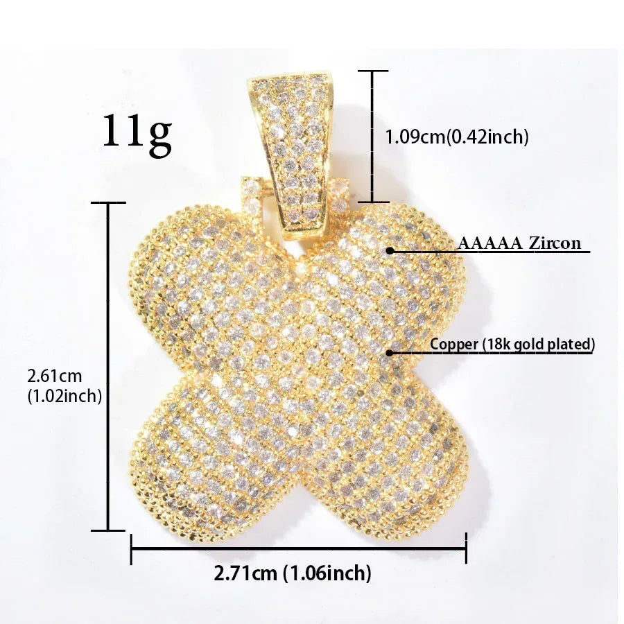 Iced Out Alphabet Letter Pendant | CZ Hip Hop 26-Letter Streetwear Jewelry - CaratixJewelry