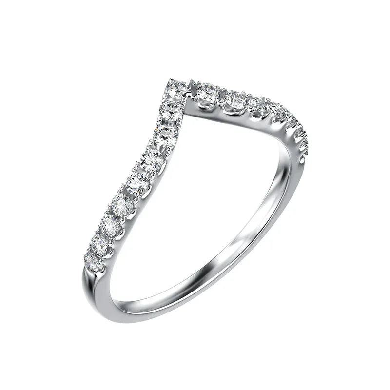 D Color Moissanite Ring S925 Sterling Silver | Minimalist Couple Band | Caratix