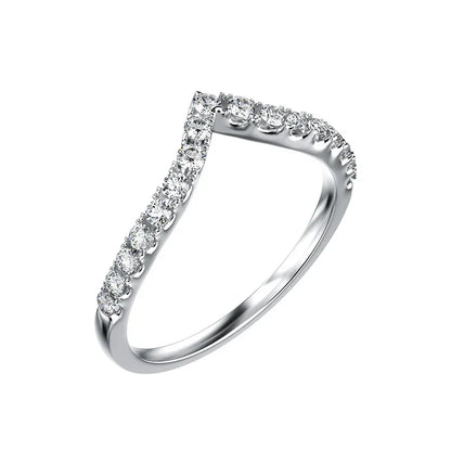 D Color Moissanite Ring S925 Sterling Silver | Minimalist Couple Band | Caratix