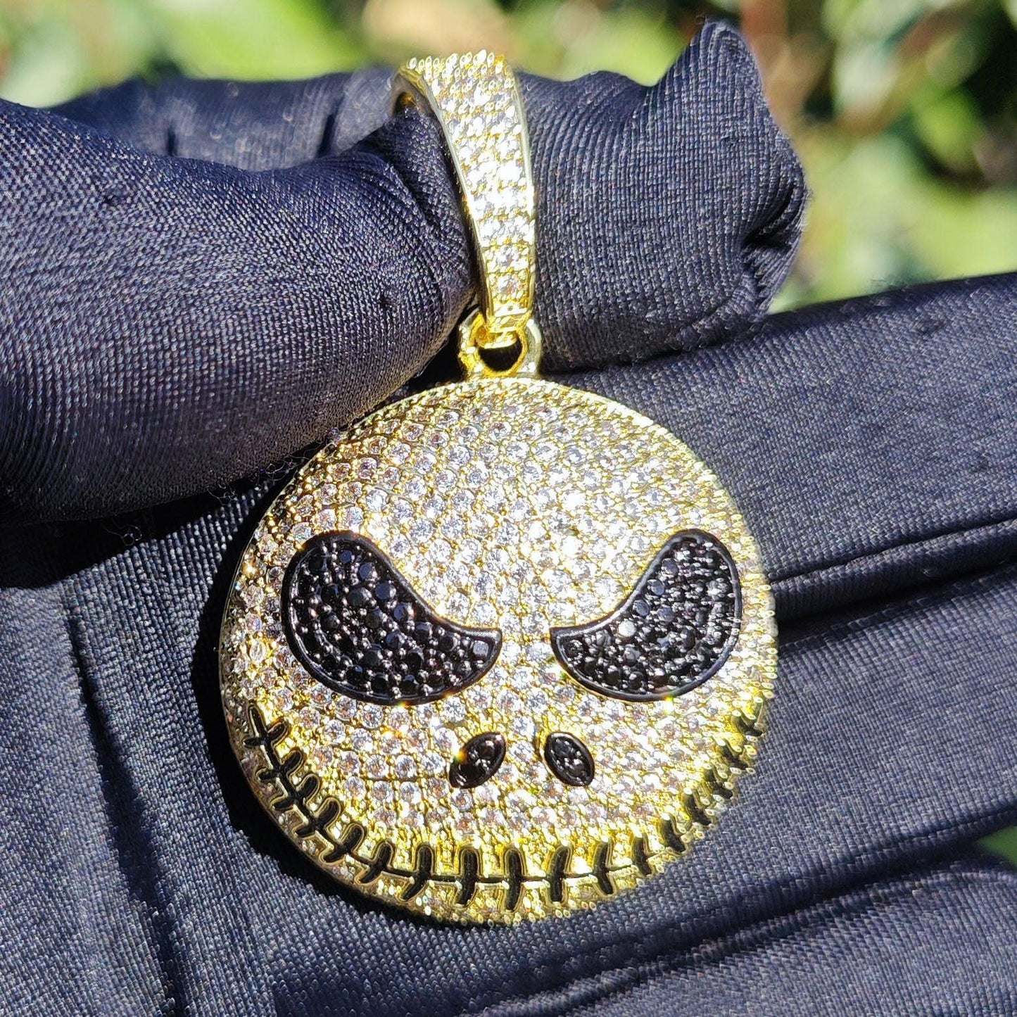 Iced Out Zombie Head Pendant Necklace – Hip Hop CZ Cartoon Jewelry for Men - CaratixJewelry