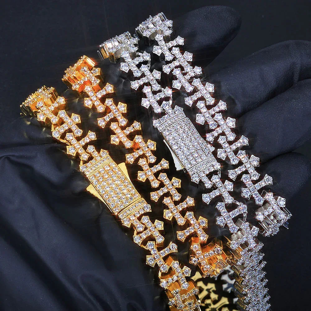 Rapper Iced Out Chain Cross Snowflake Zircon Hip Hop Necklace for Men | Caratix Jewelry - CaratixJewelry