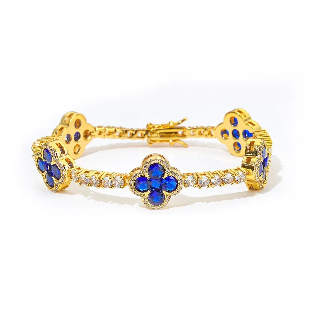 Spring Clasp Tennis Chain Necklace Colored Gemstones & Zircon Hip Hop Jewelry for Men | Caratix Jewelry - CaratixJewelry