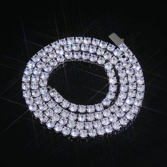 Tennis Chain Necklace with Zircon Stones and Spring Clasp for Men | Iced Out Hip Hop Jewelry | Caratix Jewelry - CaratixJewelry