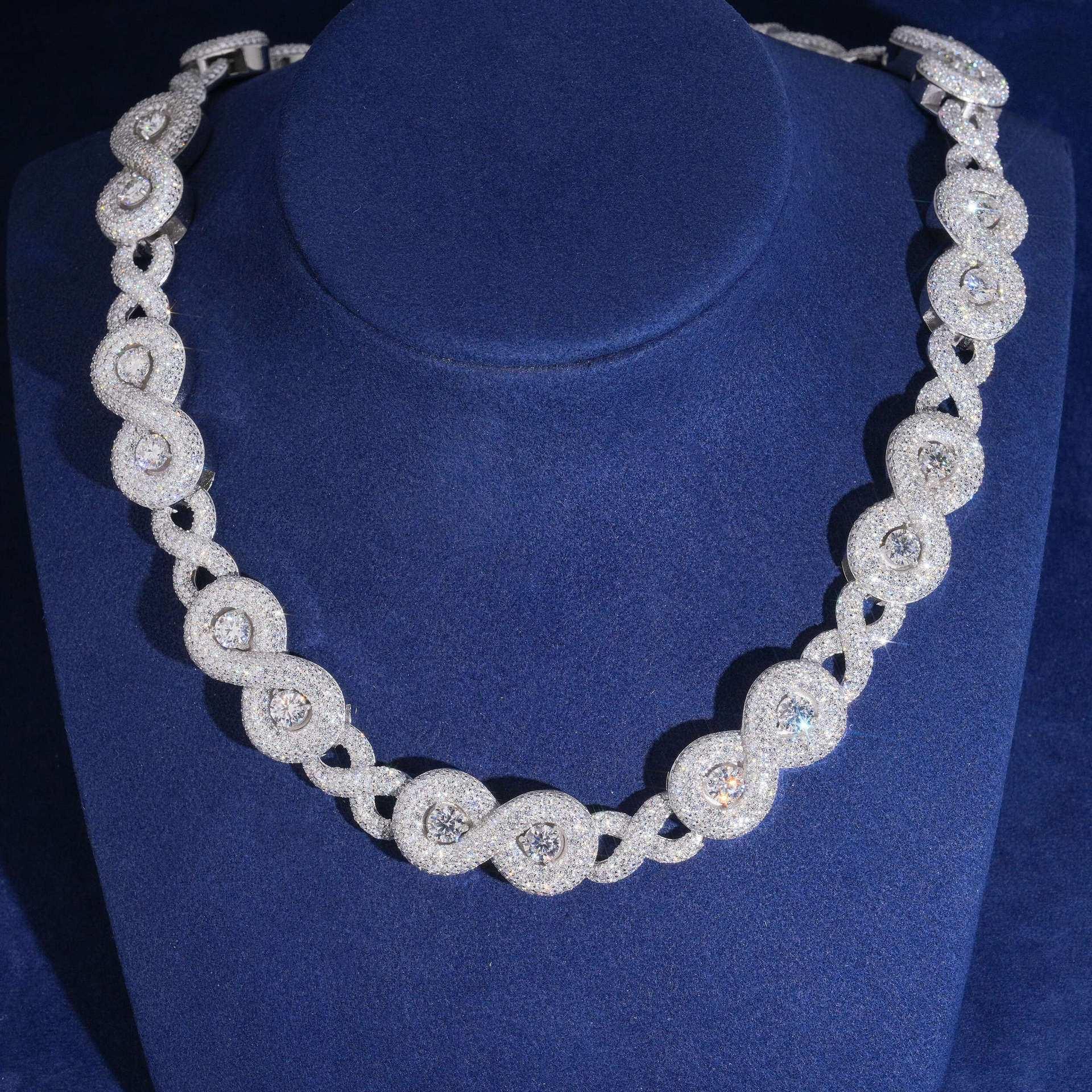 17mm Moissanite “88” Pendant Cuban Link | S925 Silver Men’s Hip Hop Chain - CaratixJewelry