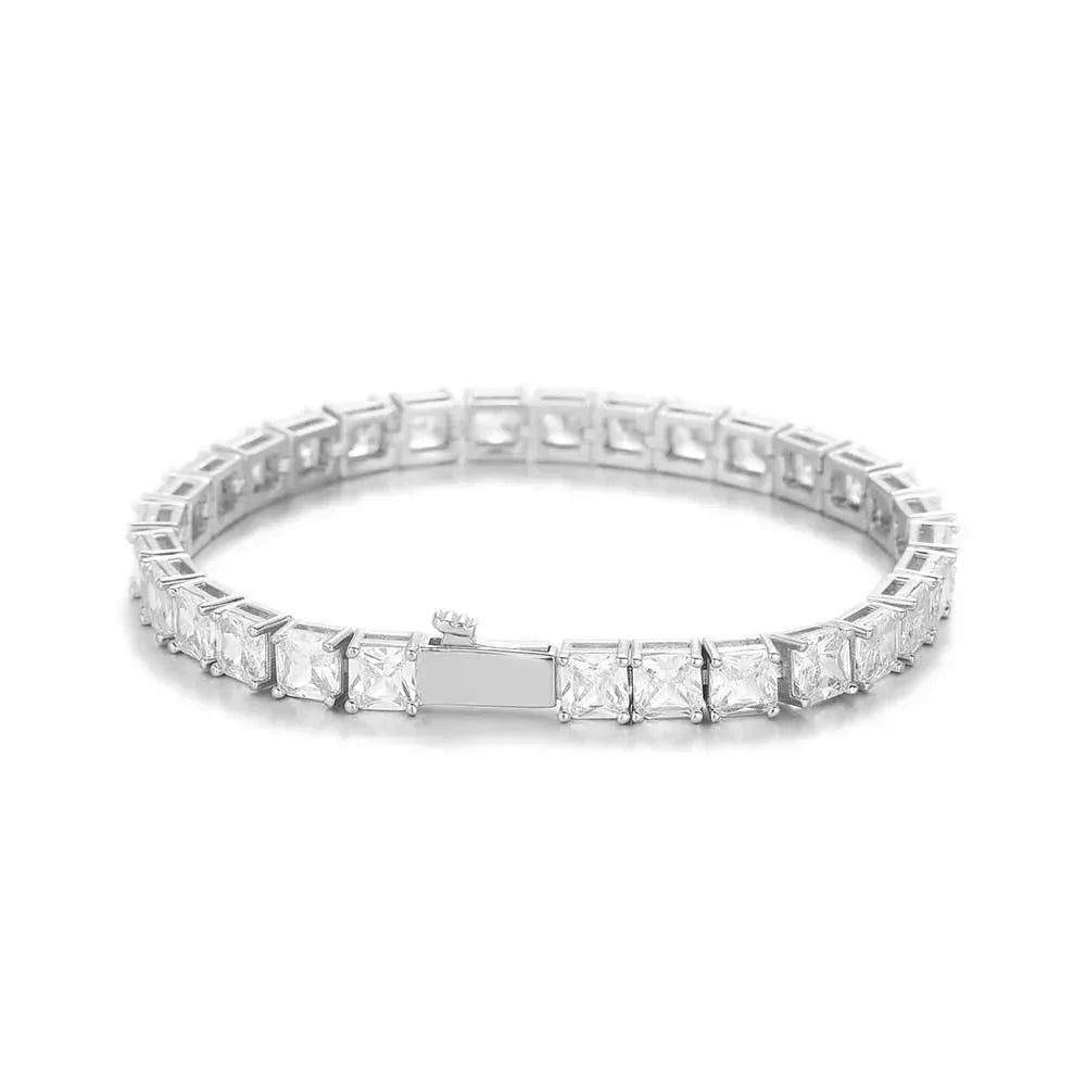 Custom 5.5mm Square Tennis Chain | High-End Hip Hop Bling Bracelet | Caratix - CaratixJewelry
