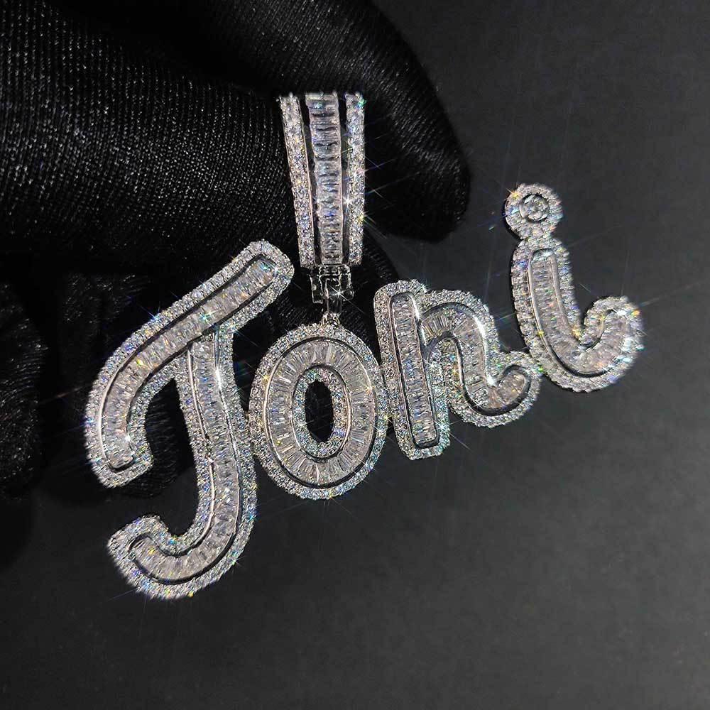 Custom Letter Pendant Necklace with Zircon Stones for Men and Women | Caratix Jewelry - CaratixJewelry