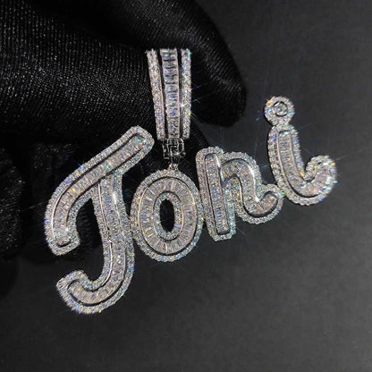 Custom Letter Pendant Necklace with Zircon Stones for Men and Women | Caratix Jewelry - CaratixJewelry