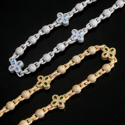 Unisex Full Zircon Clover Ball Chain | Luxury Waist Chain & Pants Link | Iced Out Hip Hop Jewelry | Caratix - CaratixJewelry