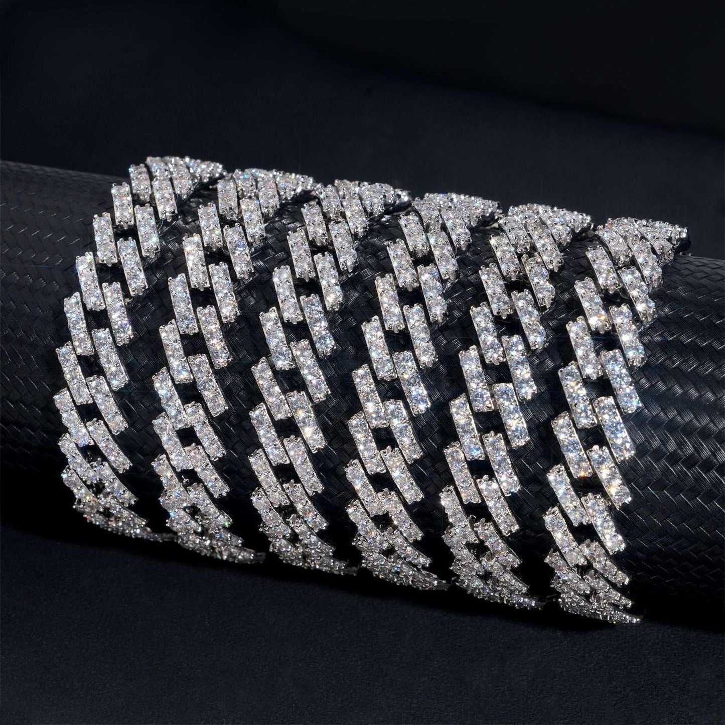 13mm Moissanite Cuban Link Necklace | S925 Silver Men’s Iced Out Hip Hop Chain - CaratixJewelry