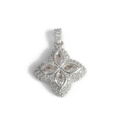 Colorful Four-Leaf Clover Pendant Necklace Full Zircon Hip Hop Jewelry for Men | Caratix Jewelry - CaratixJewelry