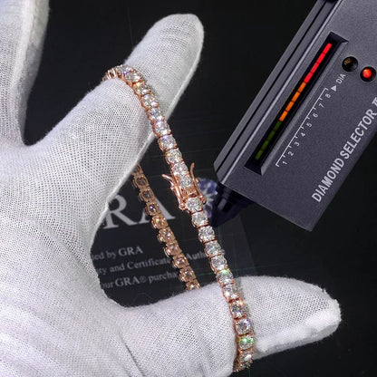 Moissanite Tennis Chain Necklace – S925 Sterling Silver Luxury Hip Hop Jewelry for Men & Women - CaratixJewelry