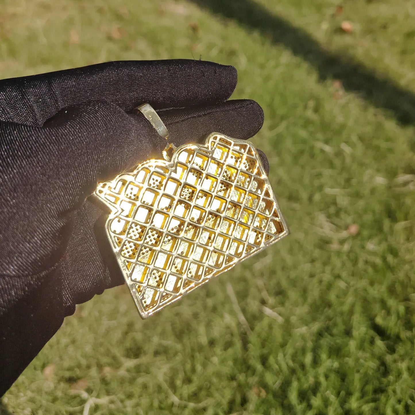 Iced Out 100% Letter Pendant Necklace – Hip Hop CZ Streetwear Jewelry - CaratixJewelry