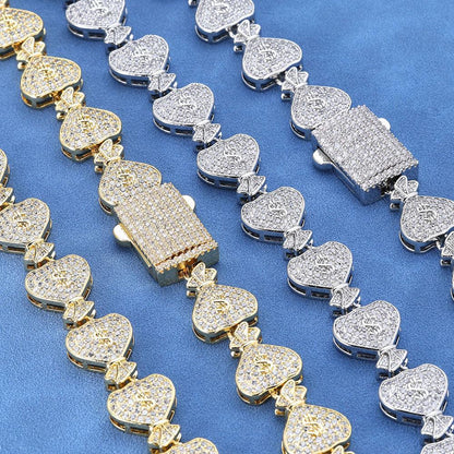 15mm Money Bag Zircon Cuban Chain Necklace - CaratixJewelry
