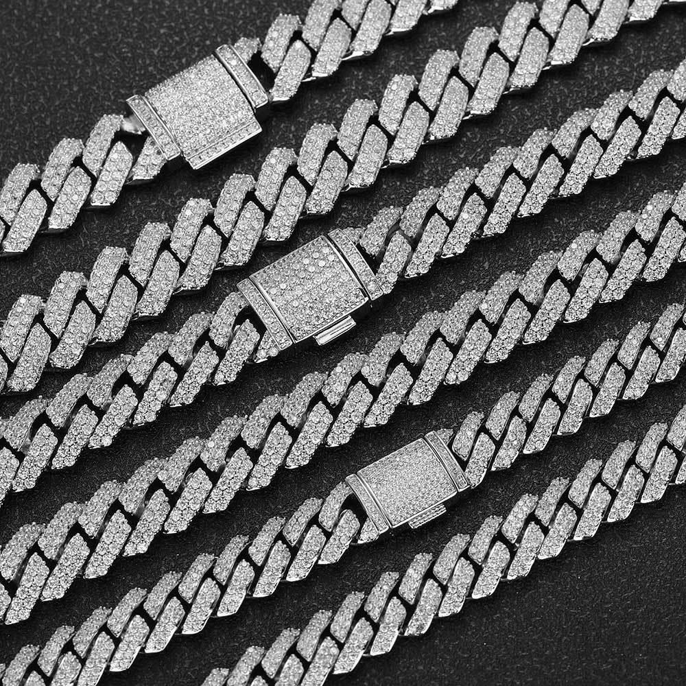 Cuban Chain Necklace with Zircon Stones - CaratixJewelry