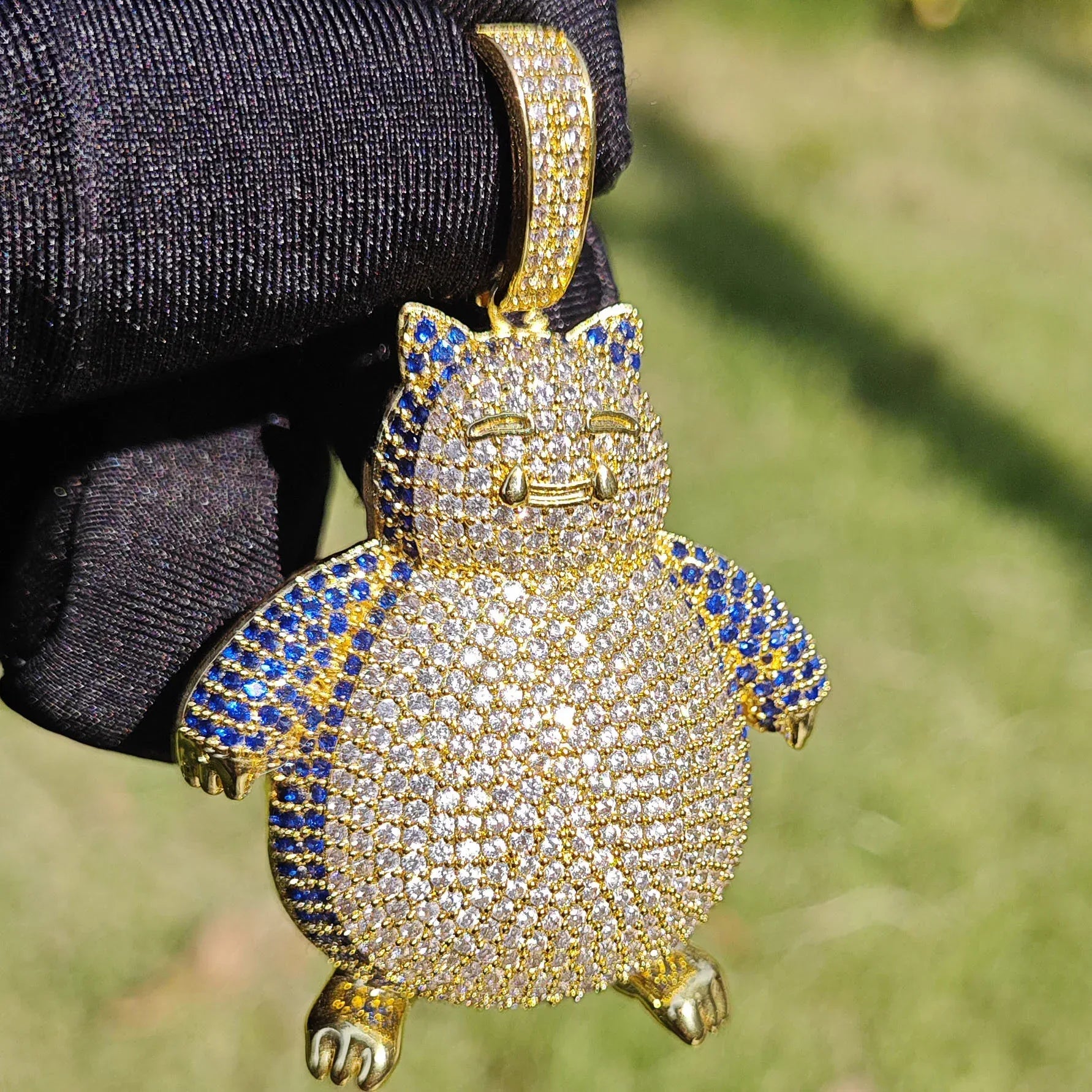 Iced Out Cute Monster Pendant Necklace – Hip Hop Cartoon CZ Jewelry for Men & Women - CaratixJewelry