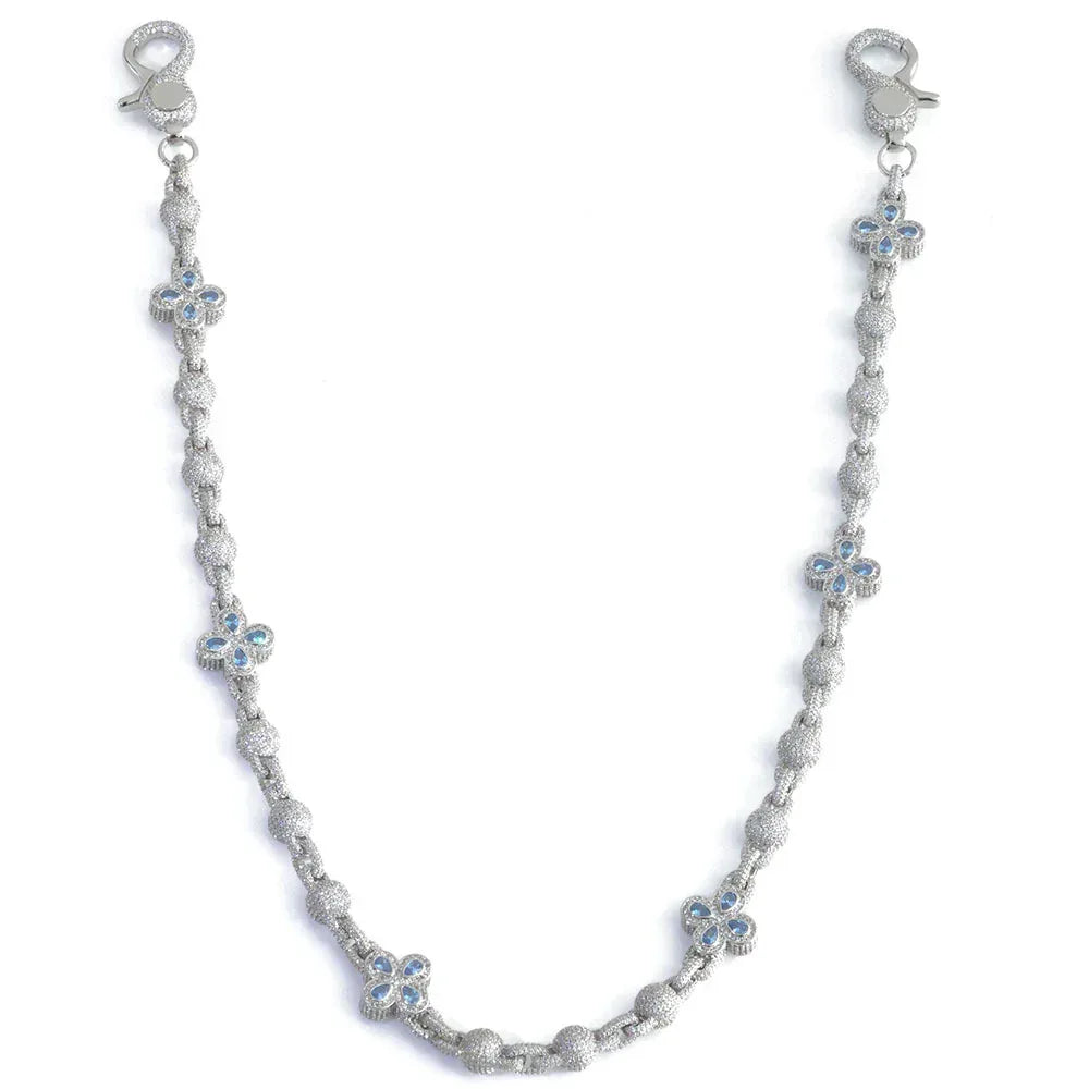 Round Bead Chain Waist Chain Zircon Hip Hop Jewelry Rapper Iced Out Chain | Caratix Jewelry - CaratixJewelry