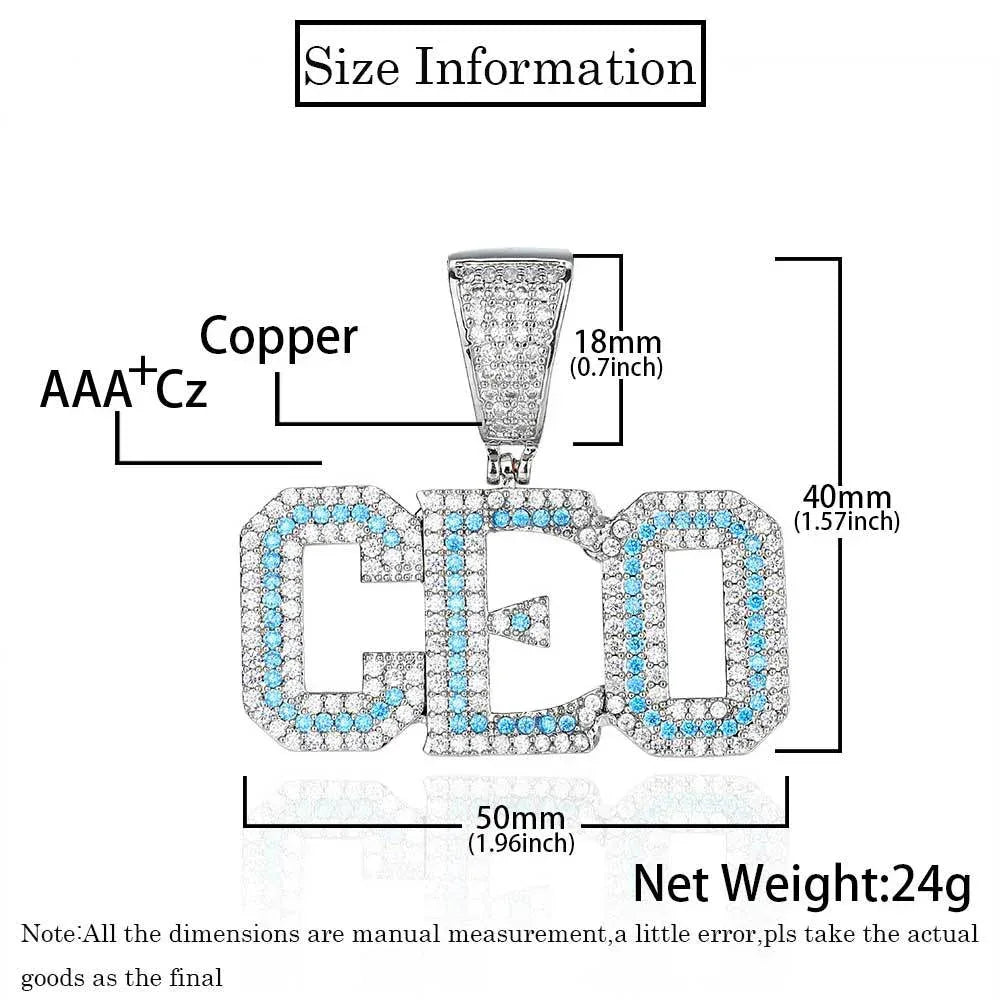 Colorful Zircon Letter Pendant Necklace with Letter Combination for Men | Caratix Jewelry - CaratixJewelry