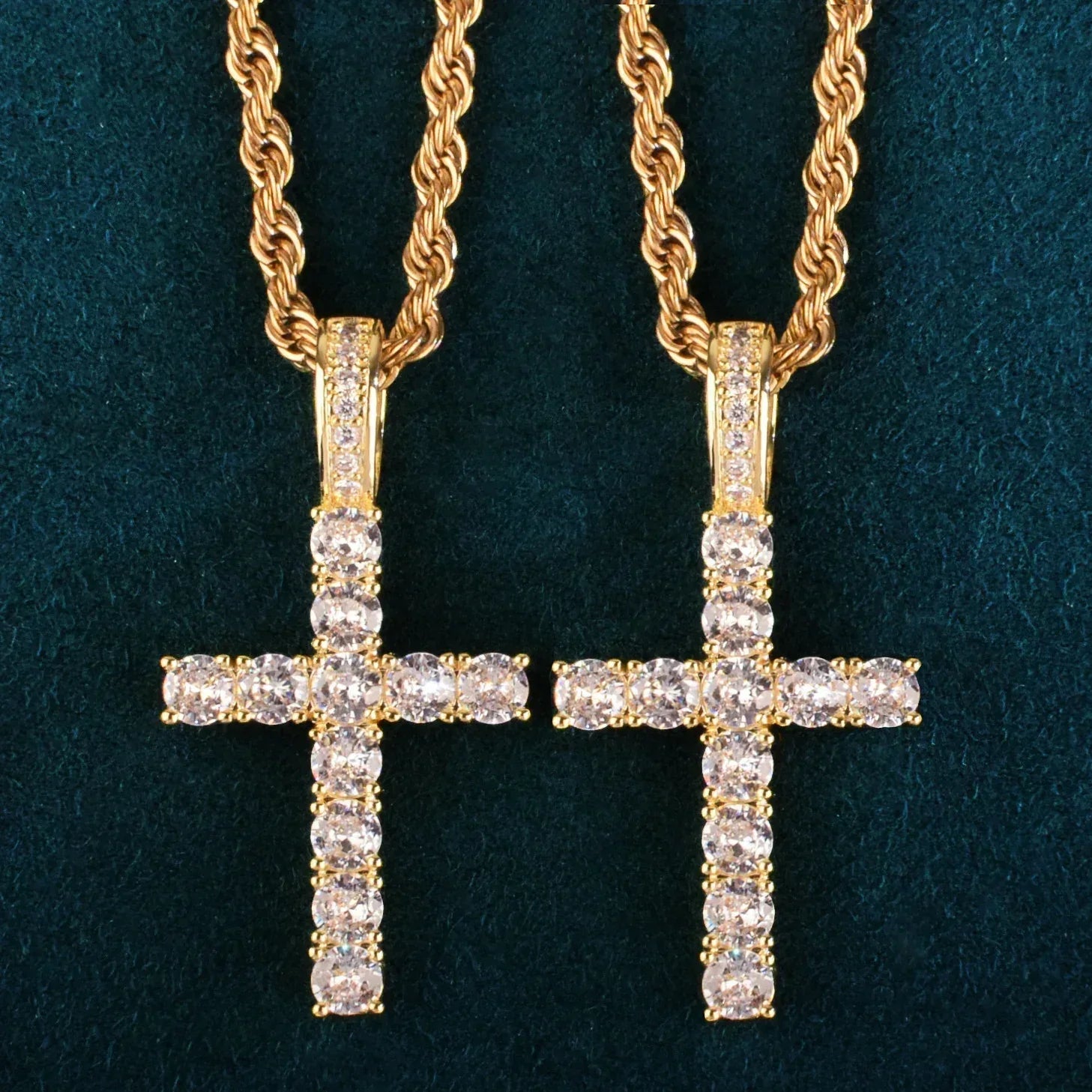 Claw-Set CZ Cross Pendant | Rock Nightclub Men’s Necklace - CaratixJewelry