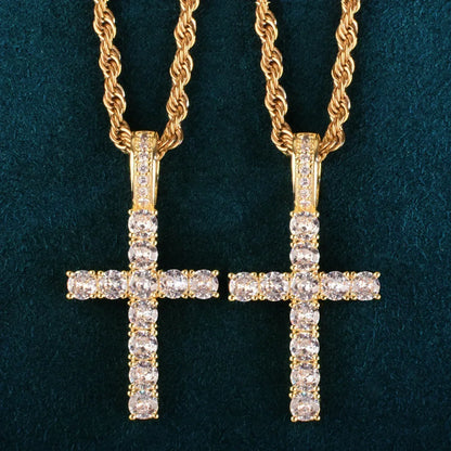 Claw-Set CZ Cross Pendant | Rock Nightclub Men’s Necklace - CaratixJewelry