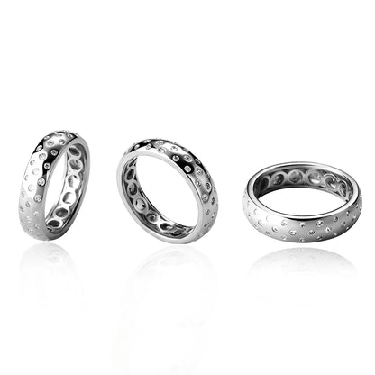 Minimalist Stardust Pave Ring | Elegant Star-Set Zirconia Band | Caratix