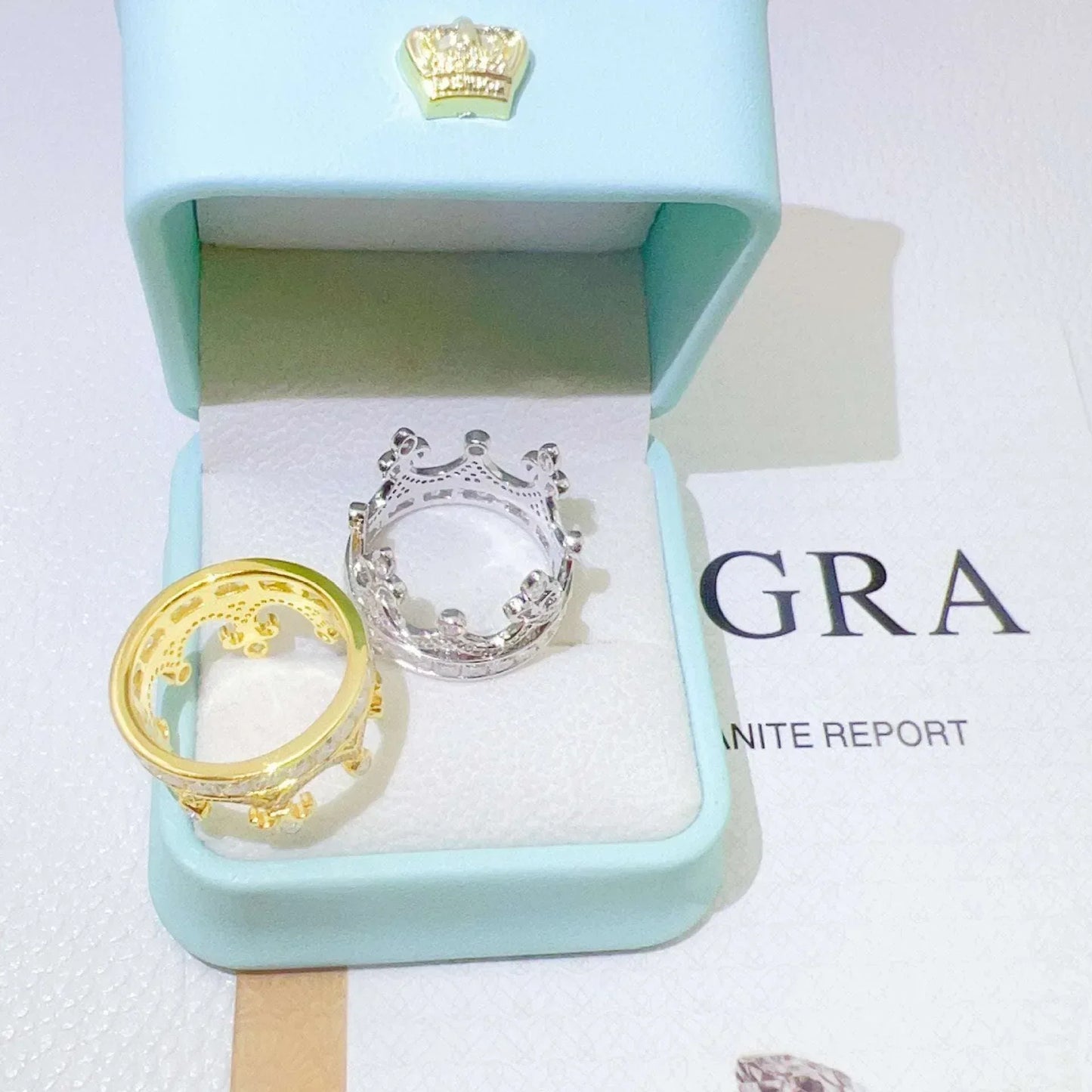 D-Color VVS Moissanite Crown Ring | S925 Silver Unisex Iced Out Hip Hop Jewelry - CaratixJewelry