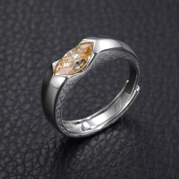 Moissanite Eye of Horus Ring 925 Silver Adjustable | Caratix