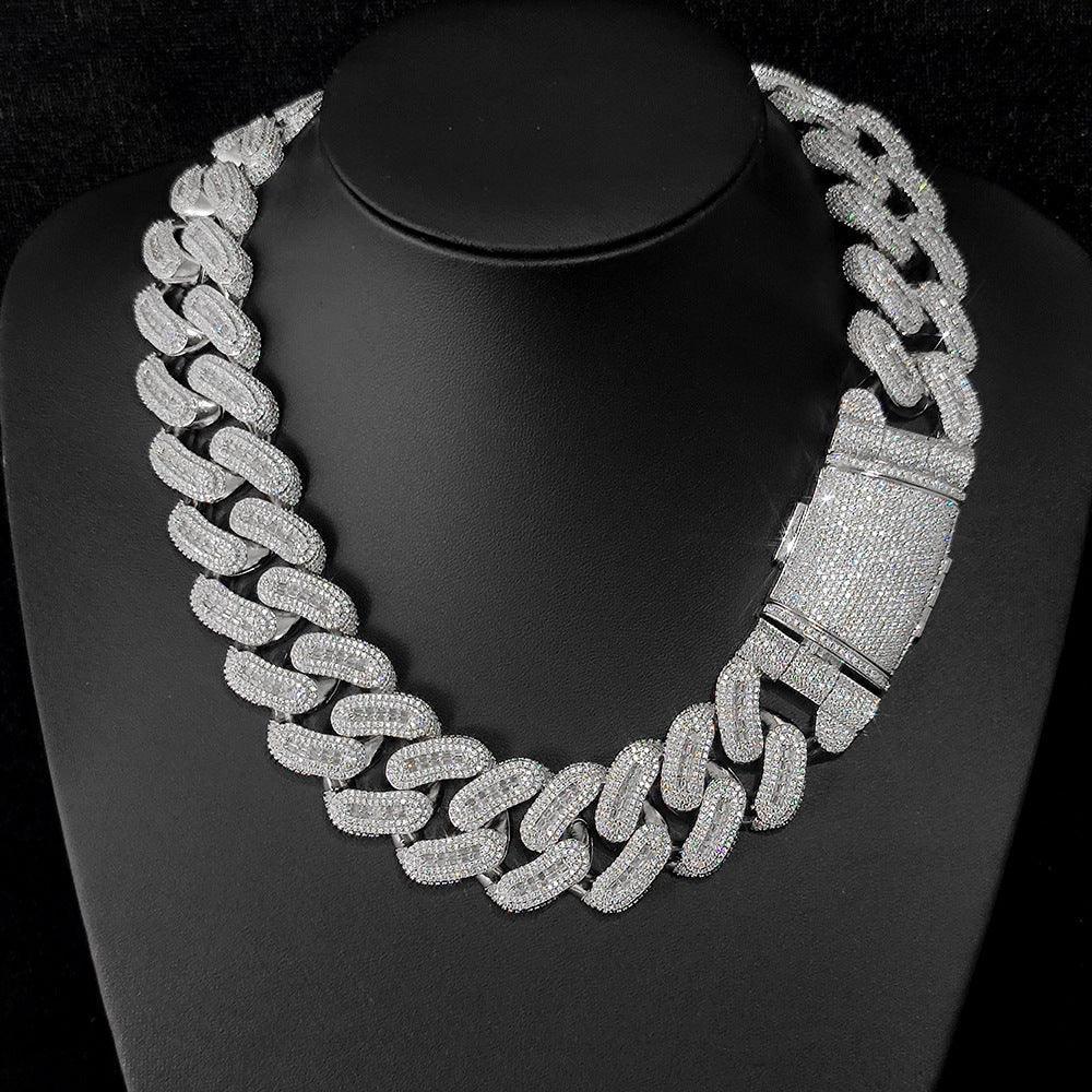 29mm Moissanite Cuban Link Chain – S925 Sterling Silver Iced-Out Hip Hop Men’s Bold Luxury Streetwear Necklace - CaratixJewelry