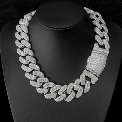 29mm Moissanite Cuban Link Chain – S925 Sterling Silver Iced-Out Hip Hop Men’s Bold Luxury Streetwear Necklace - CaratixJewelry