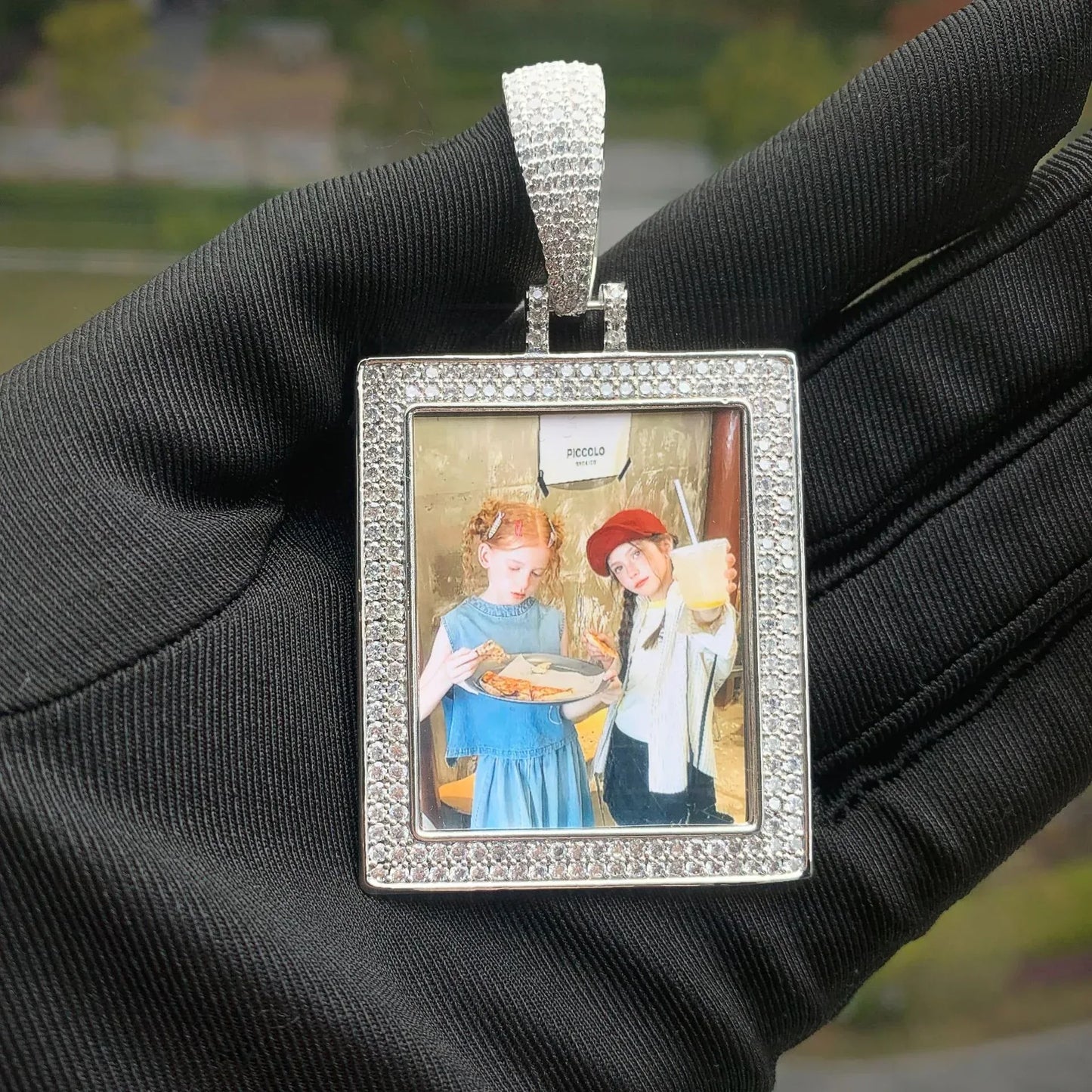 Heart Photo Frame Pendant | CZ Iced Out Custom Picture Hip Hop Necklace - CaratixJewelry