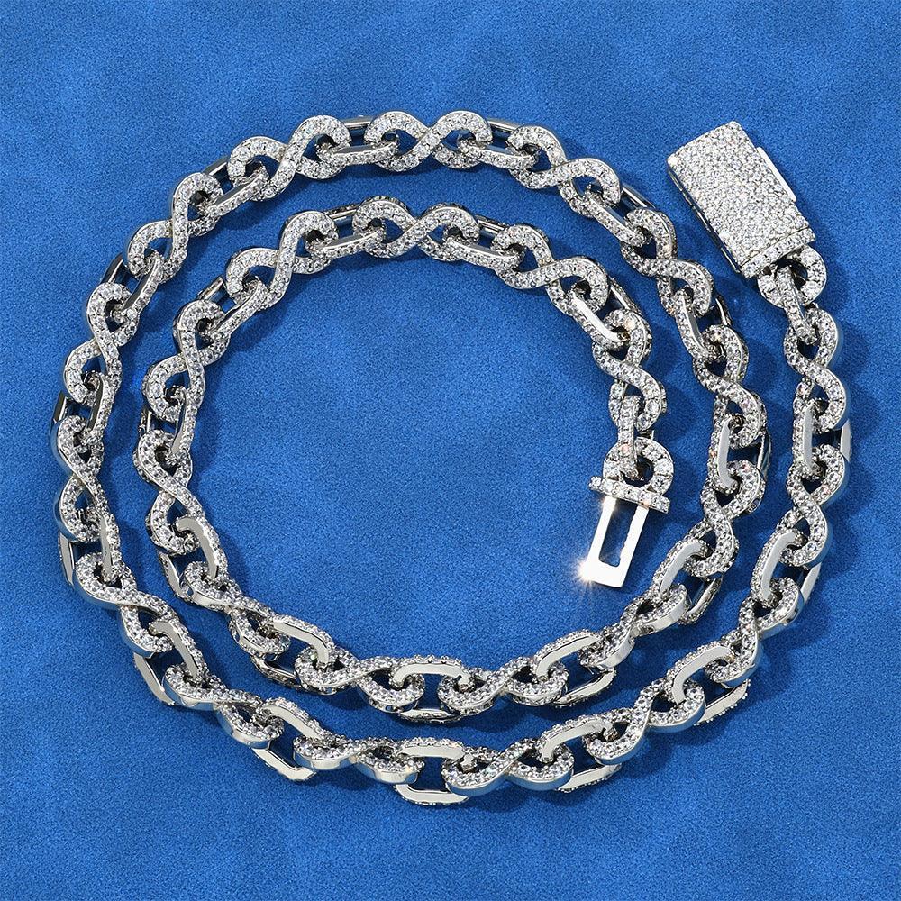 8mm Figure 8 Link Hip Hop Necklace Gold Chain Rapper Style for Men | Caratix Jewelry - CaratixJewelry
